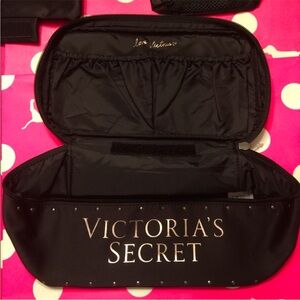 Victoria's Secret bag Travel Case 3 piece lingerie bag black bra bag panties bag